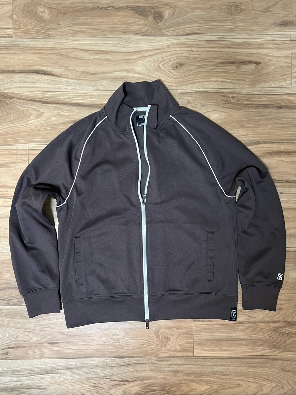 Todd Snyder Men's Track Jacket – Brown with White Trim Size M